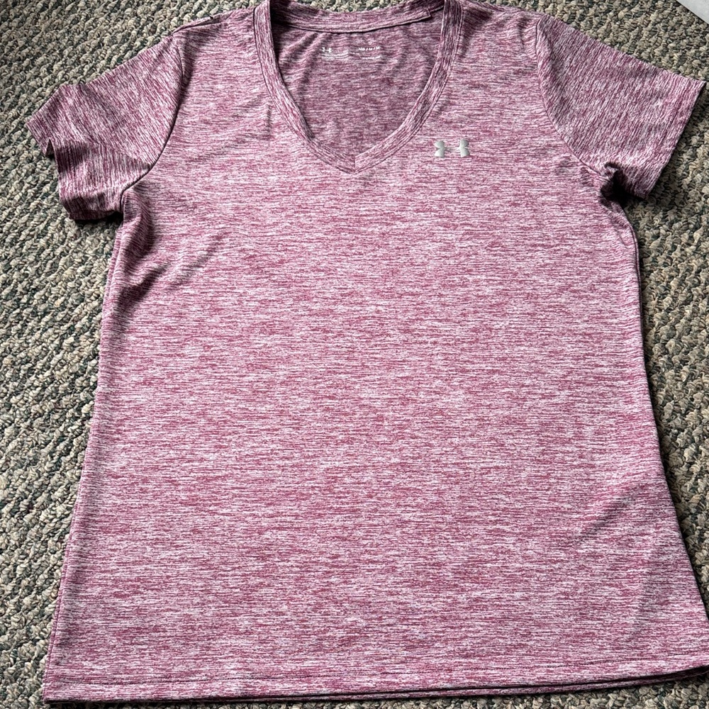 Under Armour Women's Heathered Rose V-Neck Performance Tee